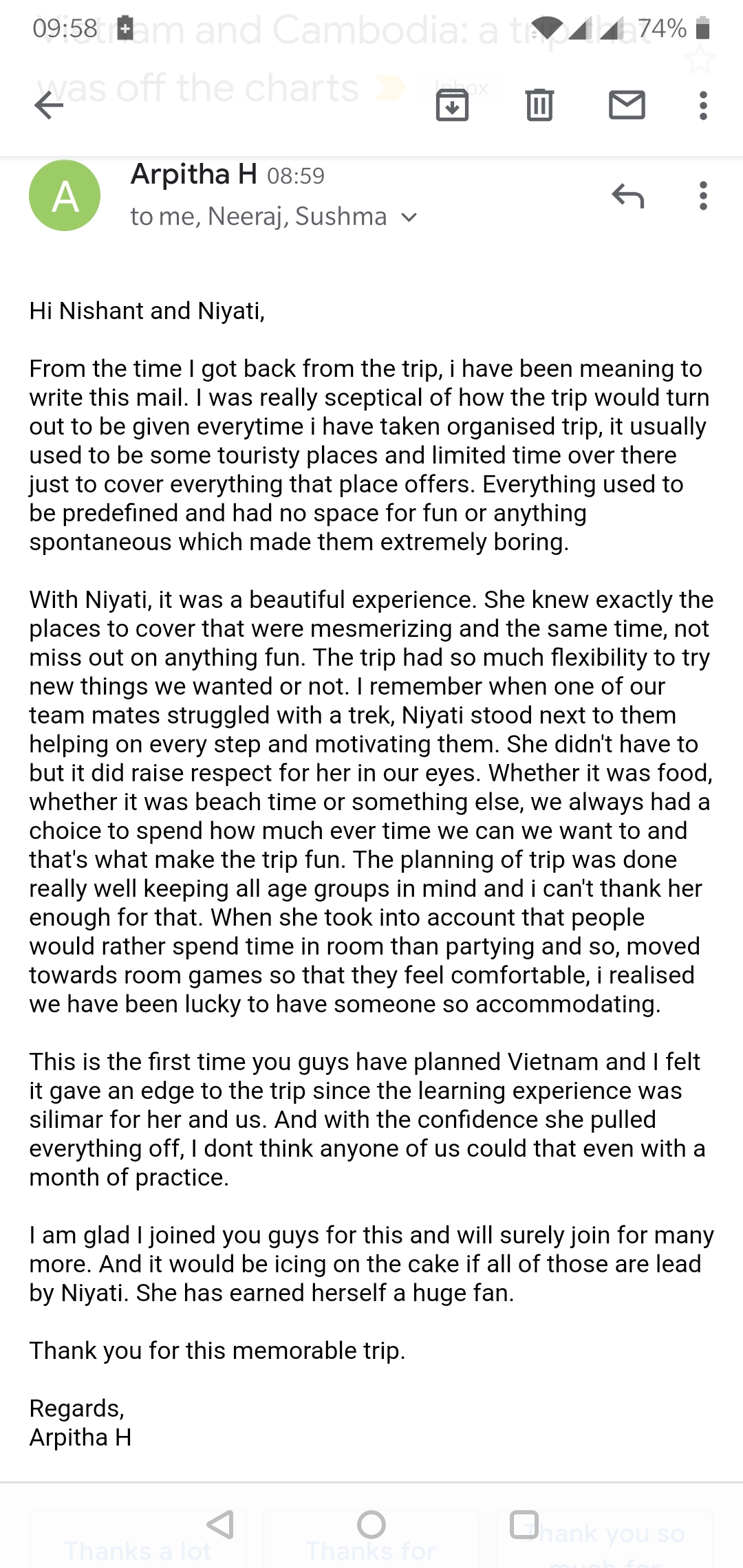On his own trip review