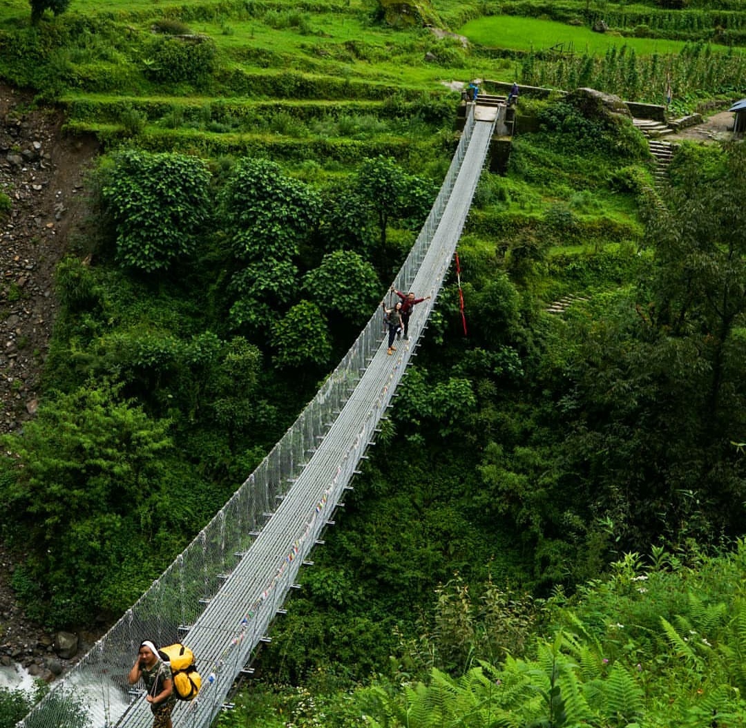 Nepal bridge Annapurna Base Camp trek