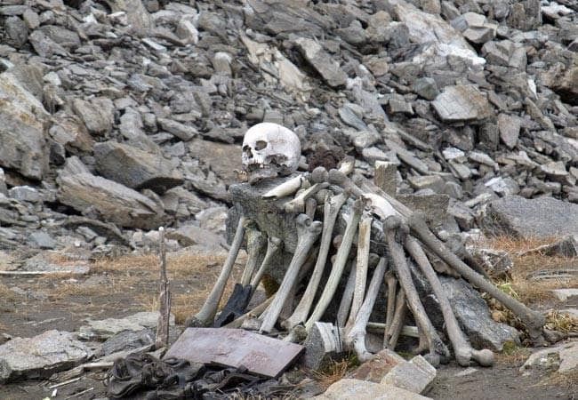 Skeletons near roopkund lake 